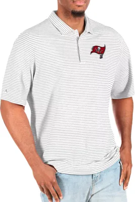 Antigua Men's Tampa Bay Buccaneers Esteem White/Silver Big & Tall Polo