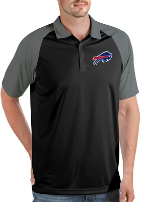 Antigua Men's Buffalo Bills Nova Black/Grey Polo