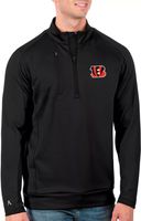 Antigua Men's Cincinnati Bengals Generation Black Quarter-Zip Pullover