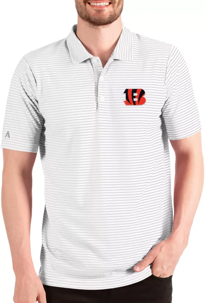 Antigua Men's Cincinnati Bengals Esteem White/Silver Polo