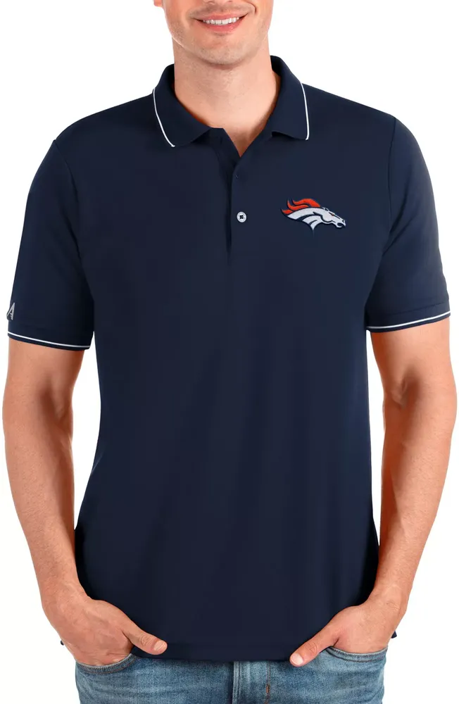 Antigua Men's Denver Broncos Affluent Navy Polo