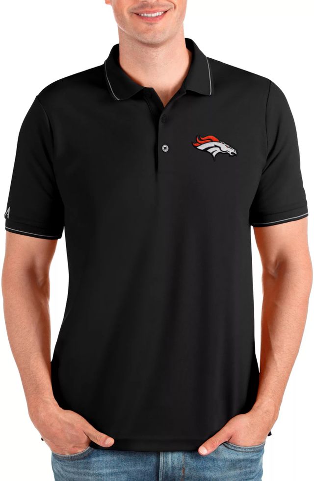 Dick's Sporting Goods Antigua Men's Denver Broncos Affluent Black Polo