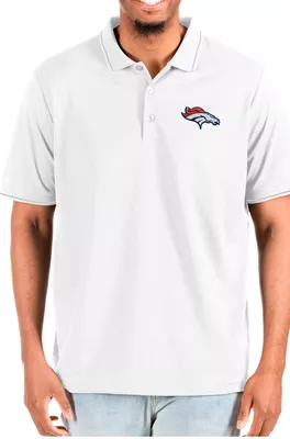 Antigua Men's Denver Broncos Affluent White/Silver Big & Tall Polo