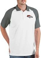 Antigua Men's Denver Broncos Nova White/Steel Polo