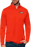 Antigua Men's Denver Broncos Tribute Quarter-Zip Mango Pullover