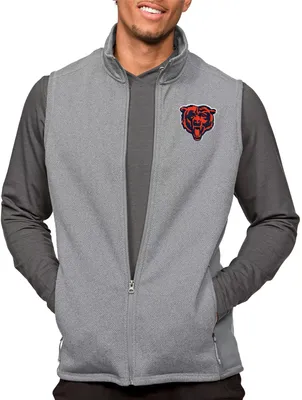 Antigua Chicago Bears Course Light Grey Heather Vest