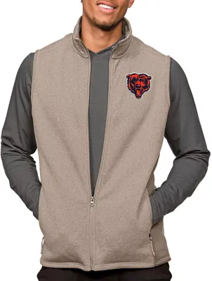 Antigua Chicago Bears Course Oatmeal Heather Vest