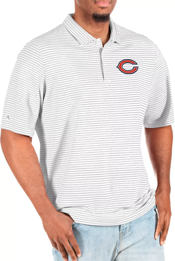 Antigua Men's Chicago Bears Esteem White/Silver Big & Tall Polo