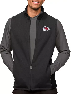 Antigua Kansas City Chiefs Course Black Heather Vest