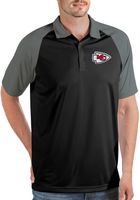 Antigua Men's Kansas City Chiefs Nova Black/Grey Polo