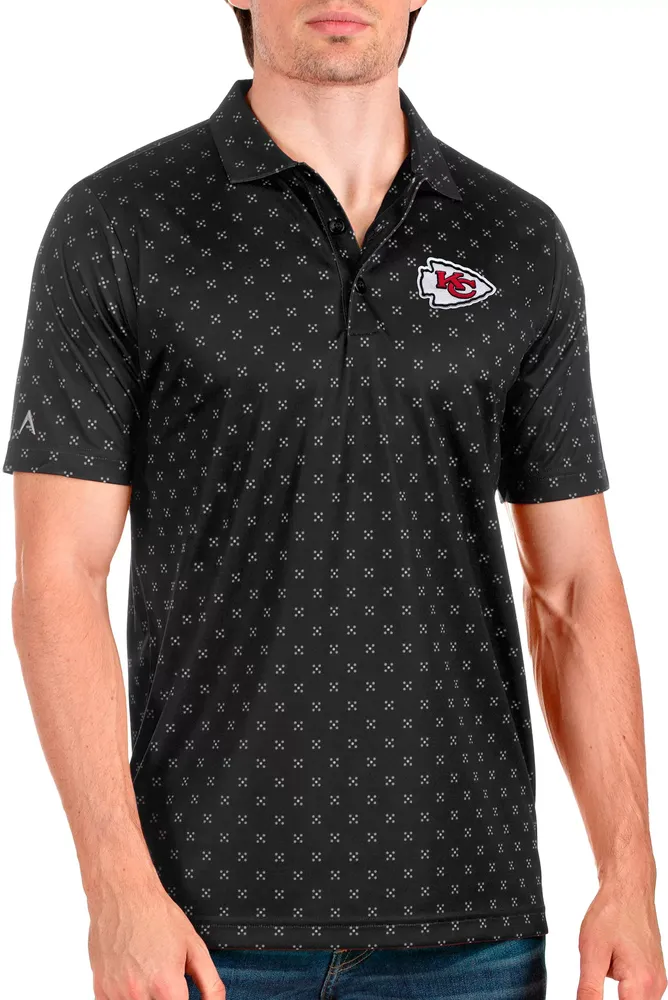 Antigua Kansas City Chiefs Men's Spark Black Polo