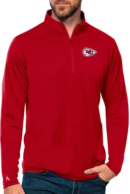 Antigua Men's Kansas City Chiefs Tribute Quarter-Zip Dark Red Pullover