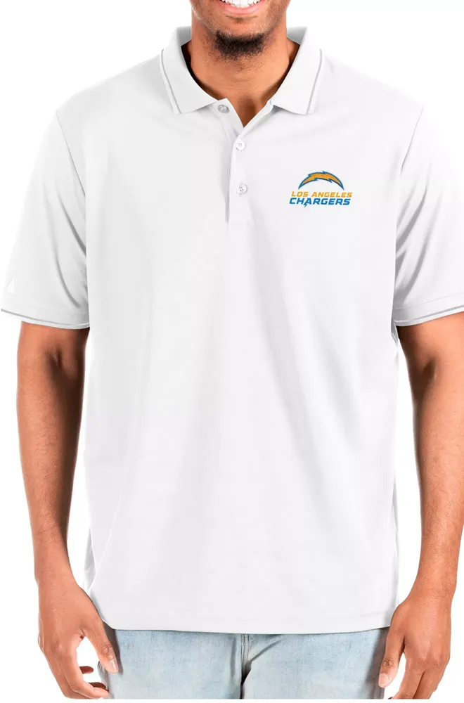 Antigua Men's Los Angeles Chargers Affluent White/Silver Big & Tall Polo