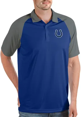 Antigua Men's Indianapolis Colts Nova Dark Royal/Steel Polo