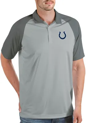 Antigua Men's Indianapolis Colts Nova Silver/Grey Polo