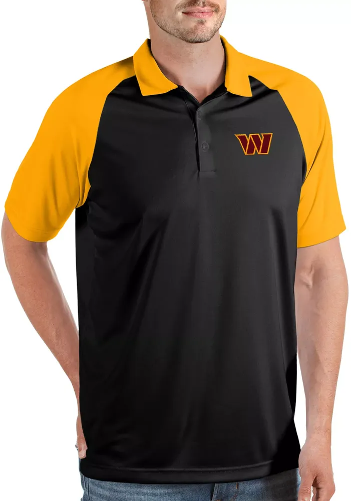 Antigua Men's Washington Commanders Nova Black/Gold Polo