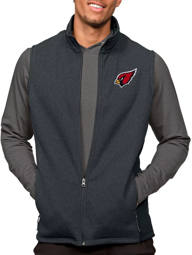 Antigua Arizona Cardinals Course Charcoal Heather Vest