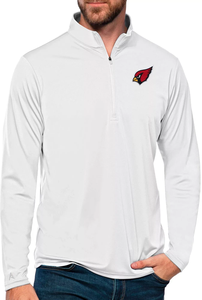 Antigua Men's Arizona Cardinals Tribute Quarter-Zip White Pullover