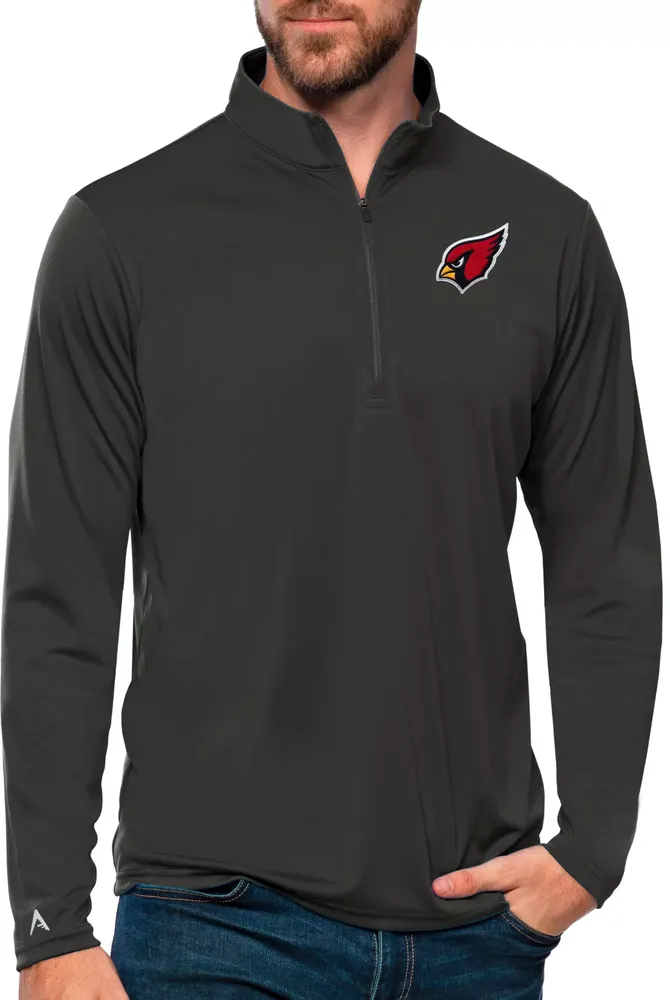 Antigua Men's Arizona Cardinals Tribute Quarter-Zip Dark Grey Pullover