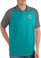 Antigua Men's Miami Dolphins Nova Aqua/Grey Polo