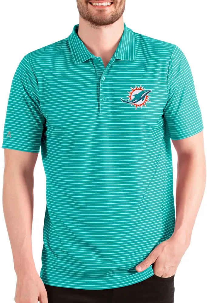 Antigua Men's Miami Dolphins Esteem Aqua/White Polo