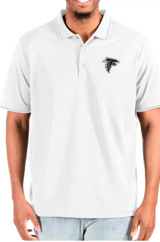 Antigua Men's Atlanta Falcons Affluent White/Silver Big & Tall Polo