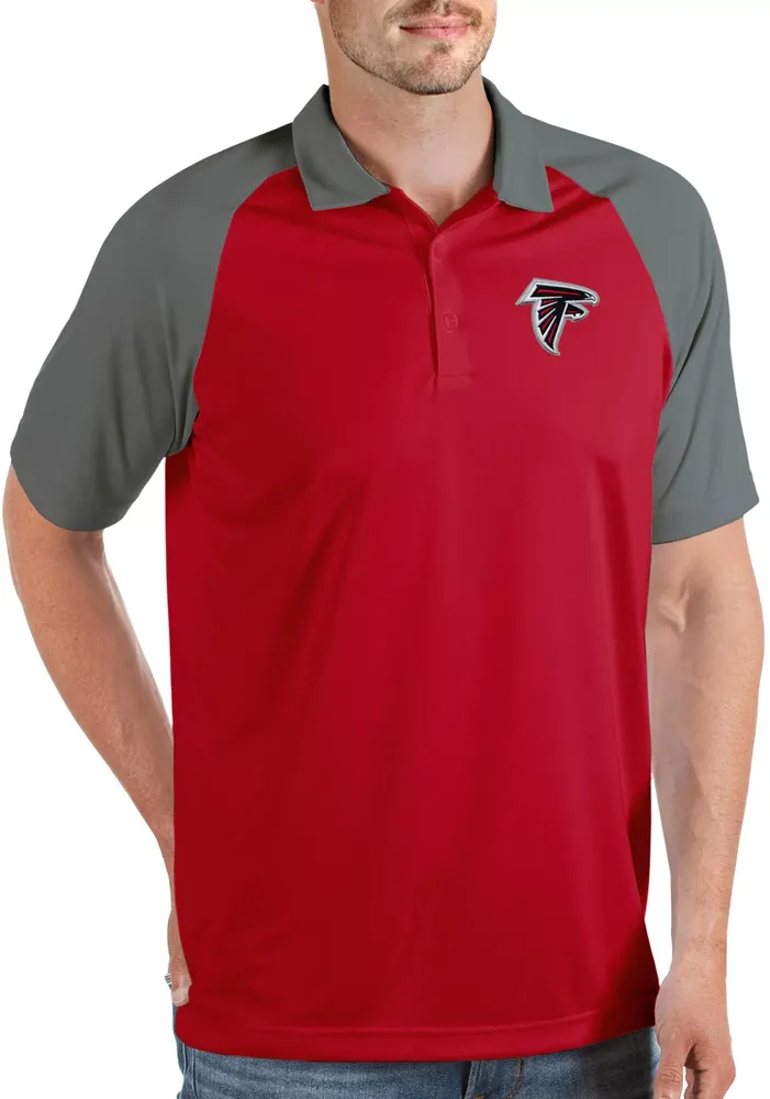 Antigua Men's Atlanta Falcons Nova Dark Red/Steel Polo