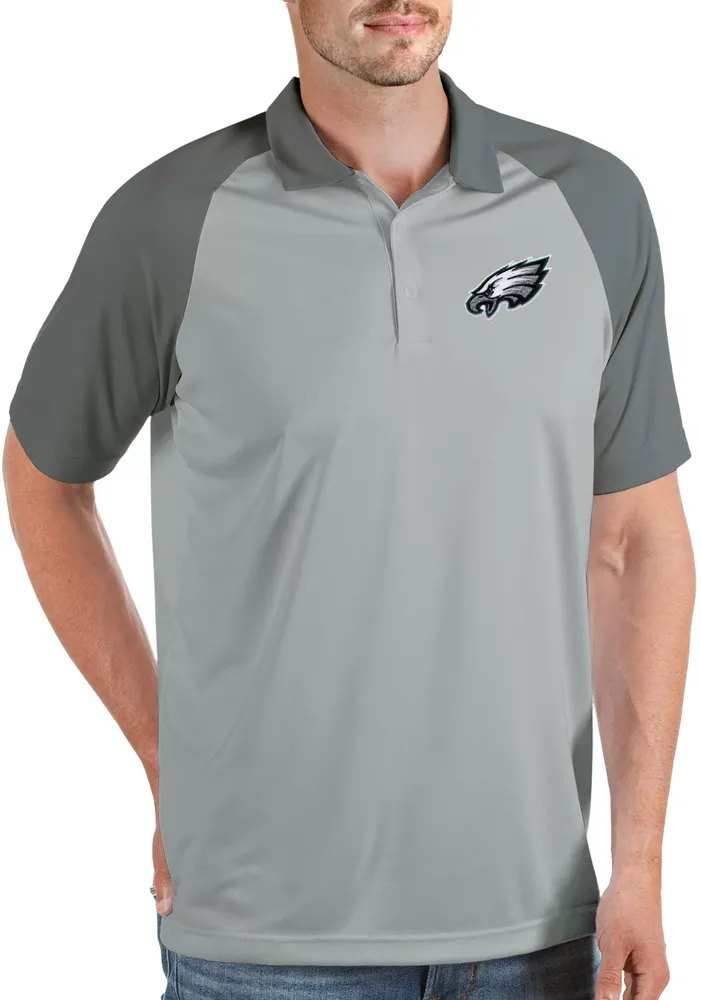 Antigua Men's Philadelphia Eagles Nova Silver/Grey Polo