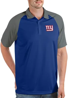 Antigua Men's New York Giants Nova Dark Royal/Steel Polo