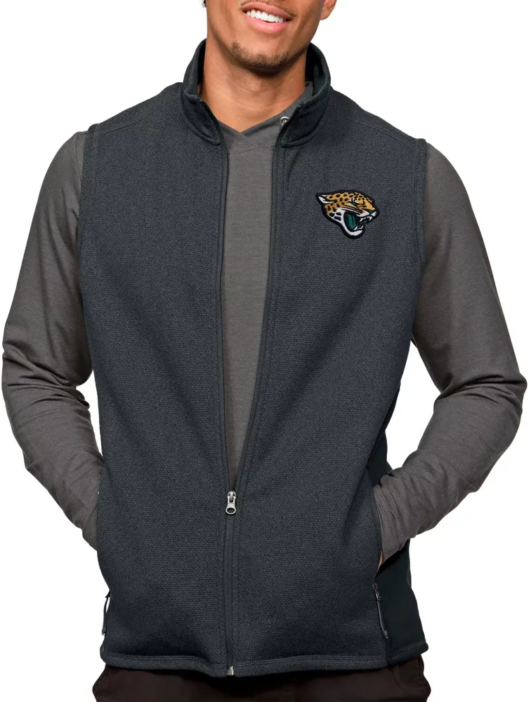 Antigua Jacksonville Jaguars Course Charcoal Heather Vest