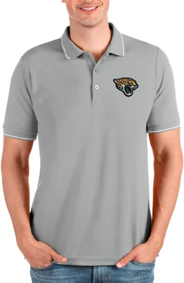 Antigua Men's Jacksonville Jaguars Affluent Grey Polo