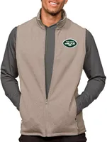 Antigua New York Jets Course Oatmeal Heather Vest