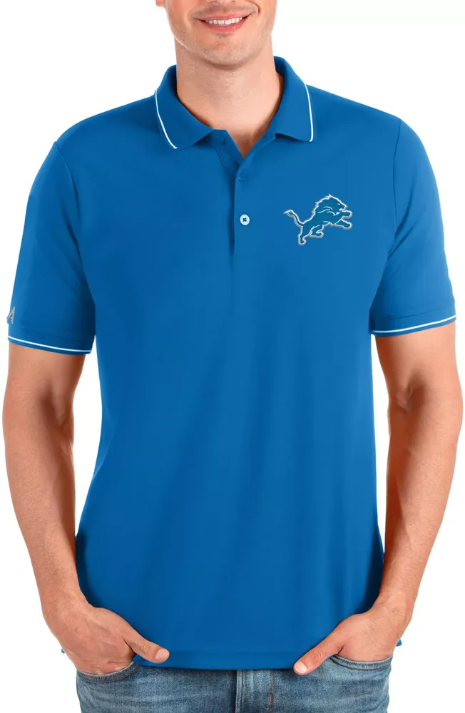 Antigua Men's Detroit Lions Affluent Blue Polo