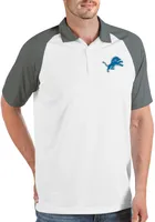 Antigua Men's Detroit Lions Nova White/Steel Polo