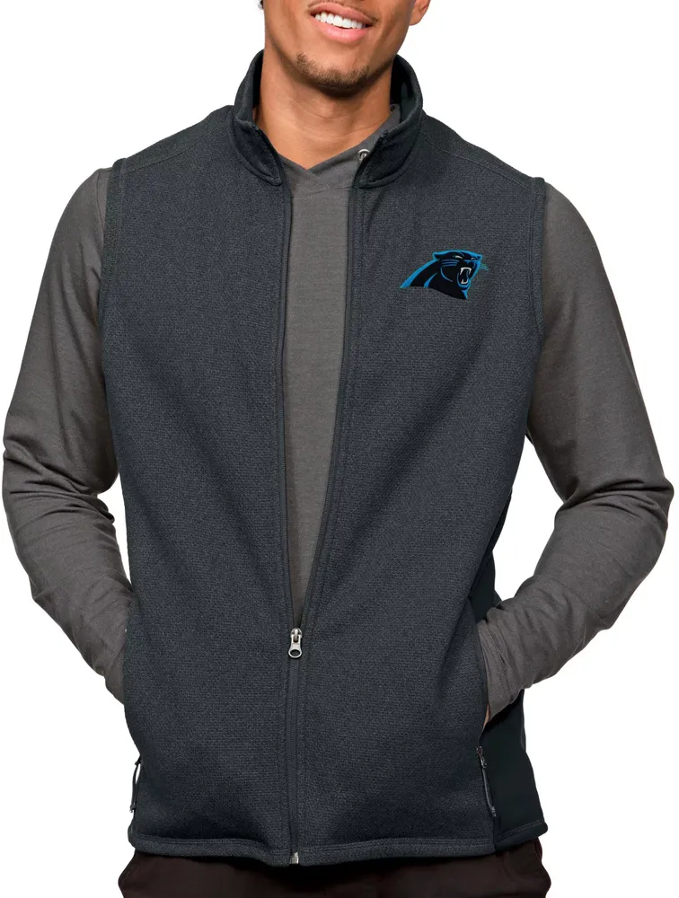 Antigua Carolina Panthers Course Charcoal Heather Vest