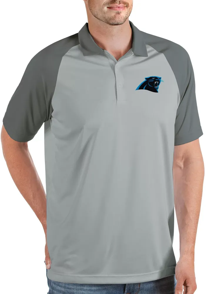 Antigua Men's Carolina Panthers Nova Silver/Grey Polo