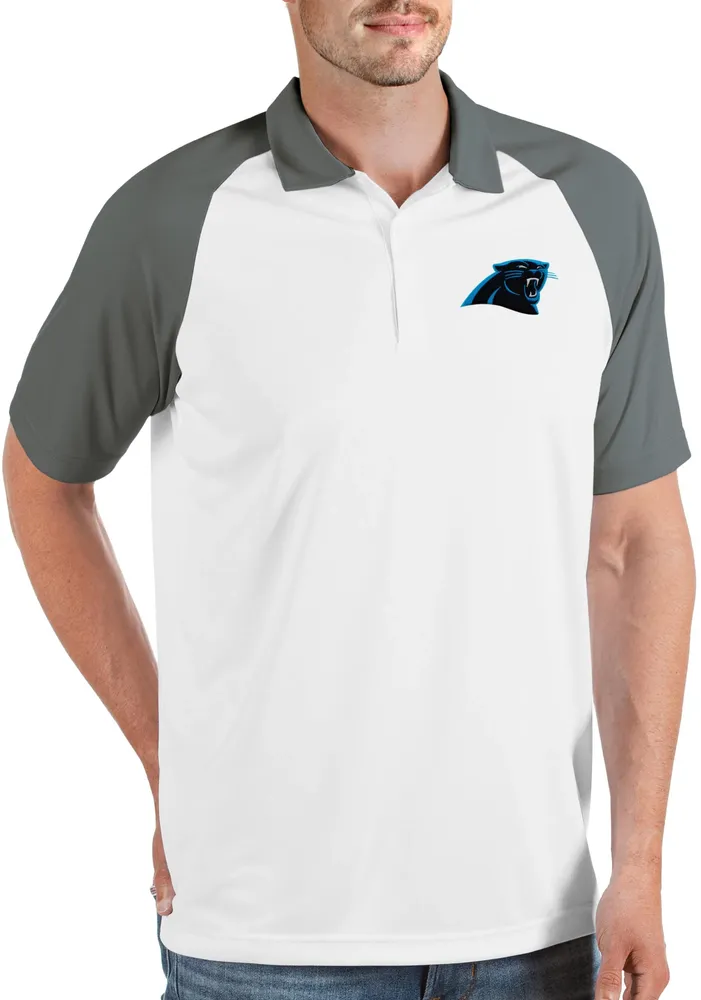 Antigua Men's Carolina Panthers Nova White/Steel Polo