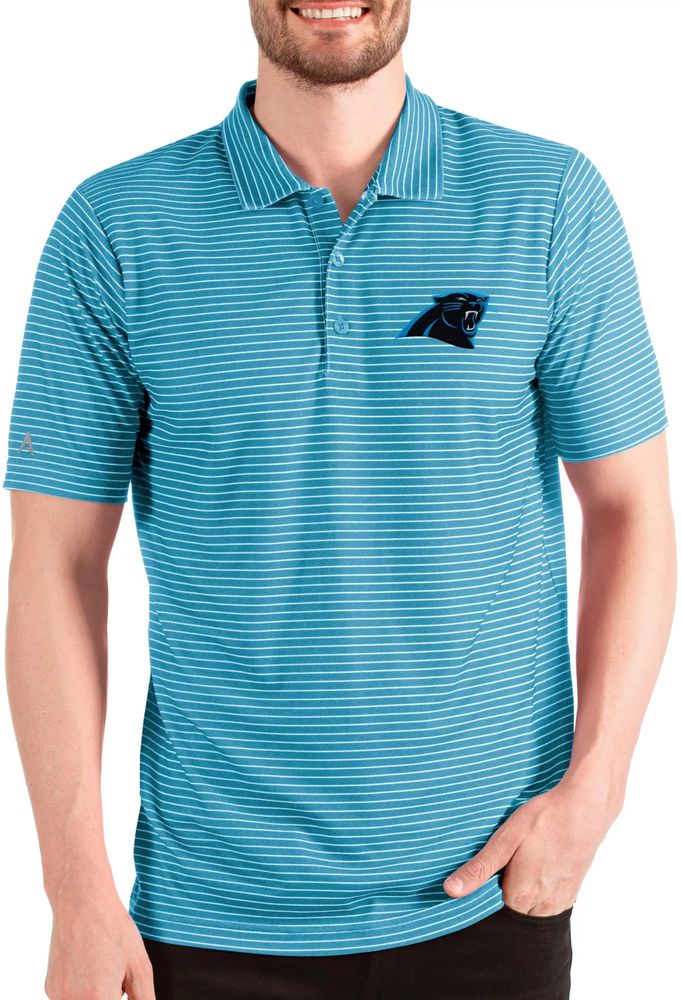 Antigua Men's Carolina Panthers Esteem Black/White Polo