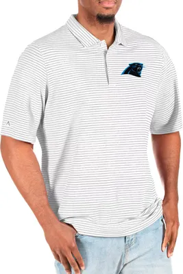 Antigua Men's Carolina Panthers Esteem White/Silver Big & Tall Polo