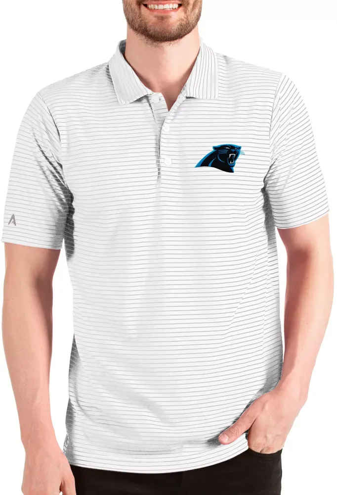 Antigua Men's Carolina Panthers Esteem White/Silver Polo