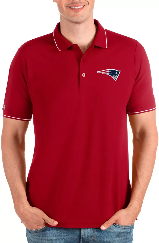 Antigua Men's New England Patriots Affluent Red Polo