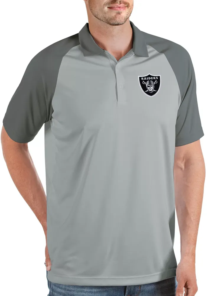 Antigua Men's Las Vegas Raiders Nova Silver/Grey Polo