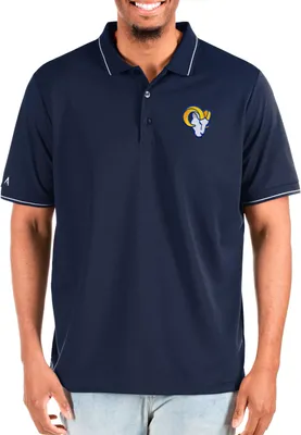 Antigua Men's Los Angeles Rams Affluent Navy/White Big & Tall Polo