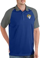 Antigua Men's Los Angeles Rams Nova Dark Royal/Steel Polo