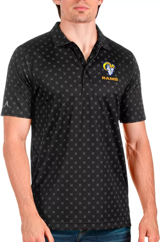 Antigua Los Angeles Rams Wordmark Spark Men's Black Polo