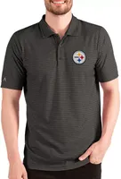 Antigua Men's Pittsburgh Steelers Esteem Black/Silver Polo