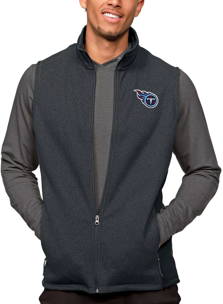 Antigua Tennessee Titans Course Charcoal Heather Vest