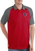 Antigua Men's Houston Texans Nova Dark Red/Steel Polo