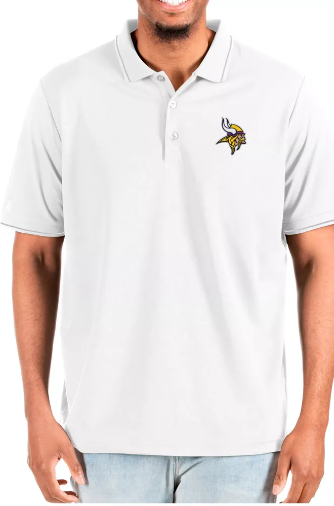 Antigua Men's Minnesota Vikings Affluent White/Silver Big & Tall Polo