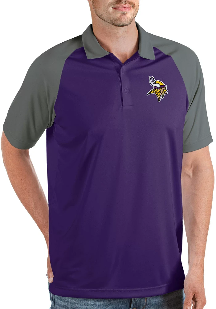 Antigua Men's Minnesota Vikings Nova Purple/Grey Polo